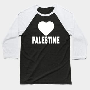 🤍 PALESTINE - White - Front Baseball T-Shirt